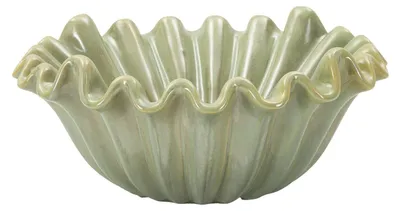 Produktbild von Venice Keramikschale in Salbeigrün mit gewelltem Rand Ø 33 cm