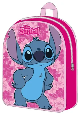 Productafbeelding van Lilo & Stitch rugzak, 30 cm – Roze met bladmotief, Disney kindertas