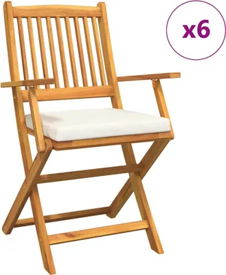 Produktbild von vidaXL Klappstuhl 6 stk. Braun Massivholz Akazie