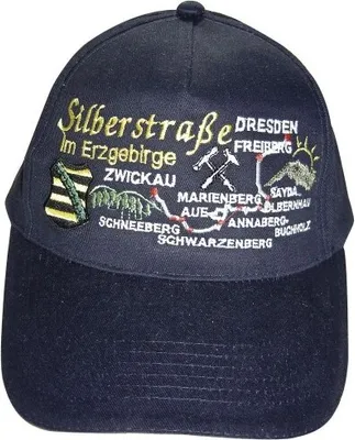 Produktbild von Baseballcap mit Einstickung - Silberstraße im Erzgebirge - 68867 schwarz