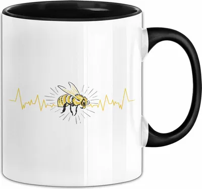 Produktbild von Imker Tasse Geschenk Bienen Herzschlag Bienen-Liebhaber Imkerei (Schwarz)