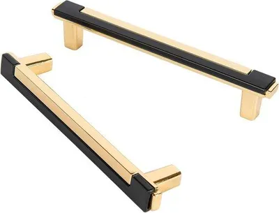 Produktbild von Moderne Keukengrepen aus Metall, 96mm, 6 Stück, in Schwarz, für den Kledingkast in der Schlafzimmer Schrank.