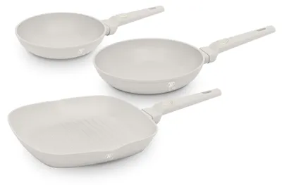 Pannenset mit Titan-Antihaftbeschichtung, 3-teilig, taupe matt