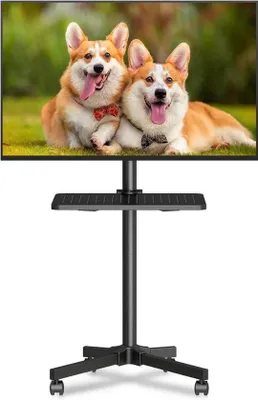 Immagine prodotto di Supporto mobile per TV Azomor su ruote da 21 a 60 pollici – Altezza regolabile – Carrello TV fino a 35 kg – Adatto