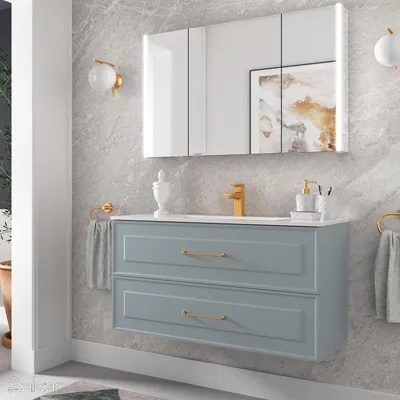 Produktbild von Waschtischunterschrank Renoir 1000 Blue Fog mit 2 Schubladen wandhängend