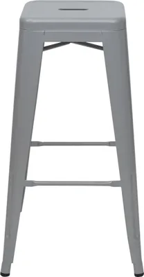 Produktbild von 4er-Set Barhocker HWC-A73, Barstuhl Tresenhocker, Metall Industriedesign stapelbar  grau