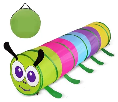 Image de Buxibo Tunnel de jeu chenille - Tunnel pour ramper - Jeu d'enfant/Jouets d'intérieur/Jouets d'extérieur - 170 x 46 cm