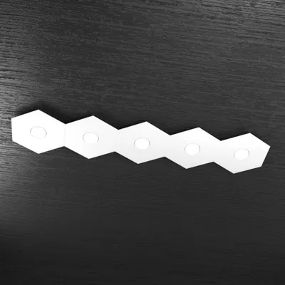 Immagine prodotto di Plafoniera Moderna Hexagon Metallo Bianco 5 Luci Led 12X5W