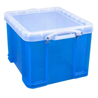 Produktbild von Really Useful Box Aufbewahrungsbox 35,0 l transparent, blau 48,0 x 39,0 x 31,0 cm