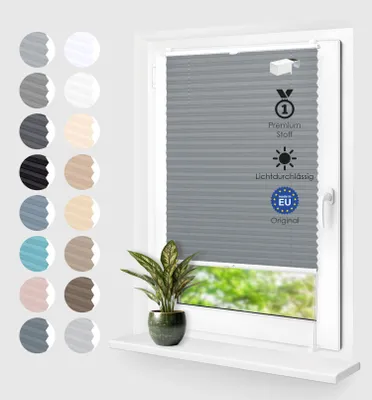 Produktbild von Plissee Klemmfix ohne Bohren Grau 75x210