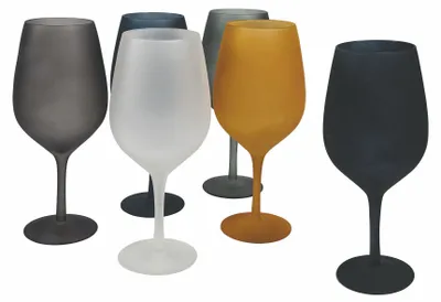 Weingläser 6er-Set, Glas, Ijseffekt, 428 ml, 24,5 cm