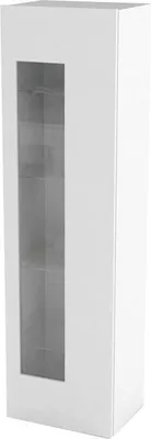 Produktbild von Vitrine Mimmo, Sideboard mit Glastür, Mehrzweck-Wohnzimmermöbel, 100%  Italy, cm 45x34h162, glänzend weiß