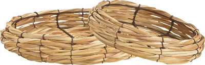 Image de Bol rond en bois tressé - en set de 2 - env. 33 / 26 cm