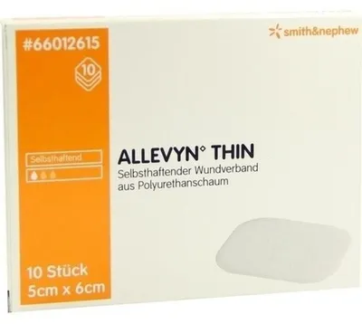 Obrázok produktu pre Allevyn Thin 5x6 cm tenký obväz na rany 10 ks