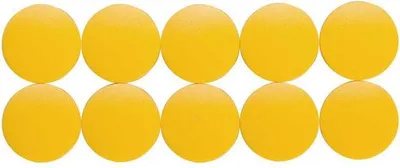 Produktbild von MAUL Magnet rund 10 Stück 0,6 kg Kunststoff Ferrit bruchsicher erodiert lackiert Ø 2.4 x 0.8 cm gelb
