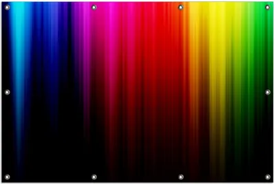 Produktbild von Wallario Outdoor-Poster für Garten oder Balkon, Motiv Bunte Regenbogenstreifen auf Schwarz, in ca. 100 x 150 cm