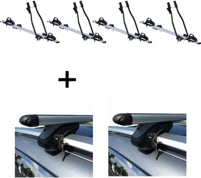 Produktbild von 4x Fahrradträger SAGITTAR + Relingträger VDP XL 135 kompatibel mit für Mercedes M-Klasse W164 05-11