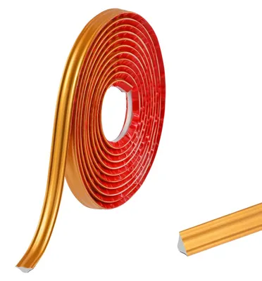 Produktbild von Solidchoice – 5 Meter PVC-Fußleiste in Gold für Wanddekoration und -gestaltung