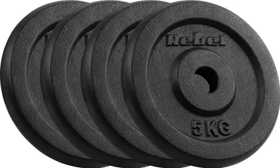 Image de Ensemble de poids en fonte 4x5kg 20kg trou 31mm disque classique REBEL