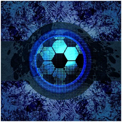 Produktbild von Wallario Premium Glasbild, freischwebende Optik, kräftige Farben, Größe 30 x 30 cm Motiv Fußball Design - Abstraktes Muster in blau