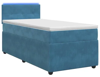 Produktbild von Boxspringbett mit Matratze mit Kopfteil Blau 100 x 200 cm Samt