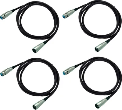 Produktbild von ARLI 4x XLR Mikrofonkabel 10m – 3-polig symmetrisch XLR Stecker auf XLR Kupplung Ø6mm abgeschirmt