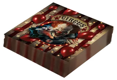 Image de "Horror Clown" | Serviettes 16x16cm/20pcs
