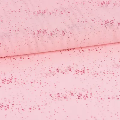 Produktbild von Faschingsstoff Meterware Stretch Tüll Glitzer einfarbig rosa 1,5m