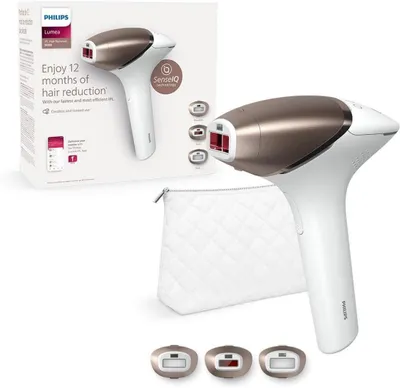 Produktbild von Philips IPL-Haarentferner Lumea IPL Haarentfernungsgerät 9000 Series Haarentferner Damen Herren, 450000 Lichtimpulse, 3 Aufsätze, Frauen, Männer