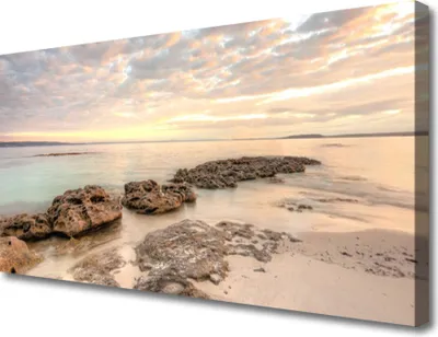Produktbild von Tulup Leinwand-Bilder 100x50 Wandbild Canvas Kunstdruck Meer Steine Landschaft