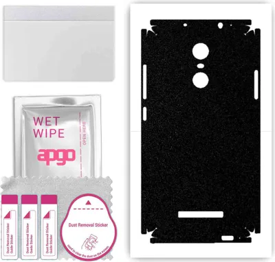 Produktbild von apgo Rückseite + Seiten Schutzfolie, Skin, kompatibel mit Xiaomi Redmi Note 3 Note 3 Pro, Hinten Displayschutzfolie aus Vinylfolie, kratzfest, einfache Montage - Mattschwarz