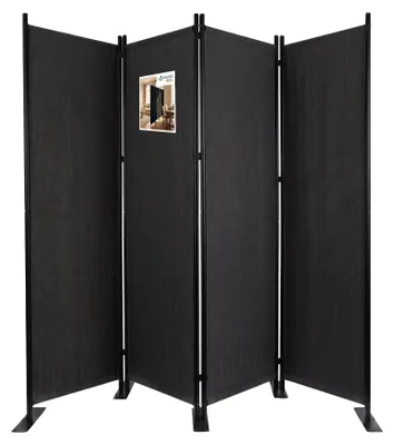 Produktbild von VOUNOT® Paravent Raumteiler 4 Teilig Freistehend Stoff Trennwand 228 x 30 x 164 cm Anthrazit