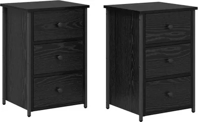 Obrázok produktu pre Nočný stolík so zásuvkou 2 pcs Čierny dub 40 x 36 x 60 cm