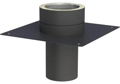 Produktbild von Jeremias DW-Black 180mm Grundplatte Kaminerhöhung doppelwandig Edelstahl schwarz