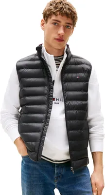 Produktbild von Tommy Hilfiger Herren Weste Core Packable Recycled mit Stehkragen, Schwarz (Blac