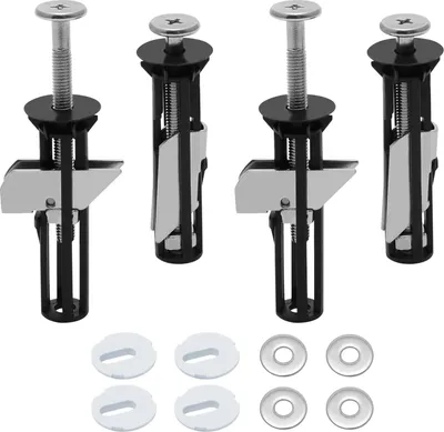 Produktbild von Toilettensitz-Bolzen-Befestigungsset - 4 Stück universelle WC-Sitz-Bolzen und Schrauben aus rostfreiem Stahl - einfach zu installieren - für Scharniere und Sitze