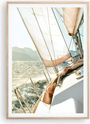 Produktbild von Gerahmtes Poster - Rahmen in heller Eiche - Yacht Segeln So - 70x100 cm - Wand Bild - Wanddeko - Wandbilder - Kunstposter - Wandposter - Bilderrahmen - Bilder - Kunstdruck - P2NPA70x100-4847