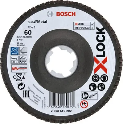 Produktbild von X-Lock Lamellenscheibe versetzt Best Metal BOSCH Ø125 Grain 60 - 2608619202