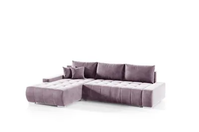 Produktbild von Ecksofa Sofa mit Schlaffunktion VOGAR Stoff Monolith Lila Ottomane Links