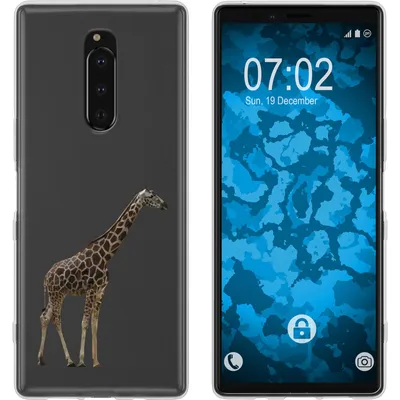 Produktbild von PhoneNatic Case kompatibel mit Sony Xperia 1 Silikon-Hülle Vektor Tiere Giraffe M8