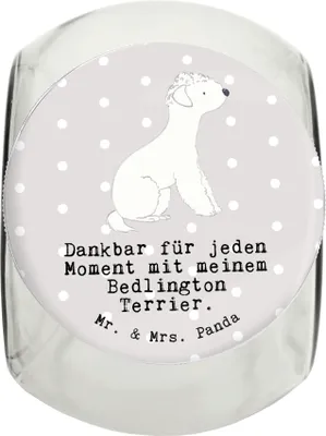 Produktbild von Mr. & Mrs. Panda Dose Bedlington Terrier Moment L 870ml - Grau Pastell - Geschenk, Aufbewahrungsdose, Keksdose, Vorratsbehälter, Futterdose, Bonbonglas