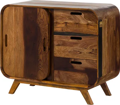 Produktbild von MASSIVMOEBEL24 Sideboard Sheesham 90x40x75 dunkelbraun lackiert MAILAND #200