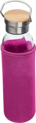 Produktbild von Flasche aus Glas mit Neoprenüberzug / 600ml / Neoprenfarbe: pink