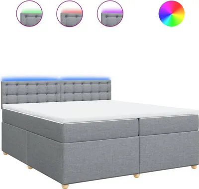 Obrázek produktu pro vidaXL Postel Boxspring s matrací Světle šedá 200x200 cm Látka