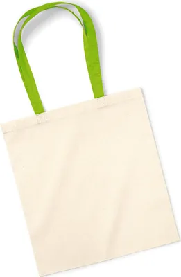 Immagine prodotto di Westford Mill W101C | Borsa per la vita - Manici a contrasto 38 x 42 cm - Colore: Naturale/Verde lime - Taglia: Unica