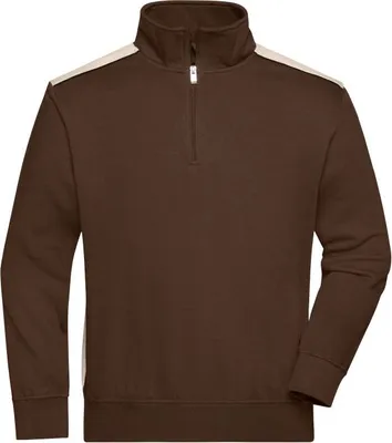 Produktbild von Workwear Half-Zip Sweat - COLOR - brown/stone, Gr. 5XL