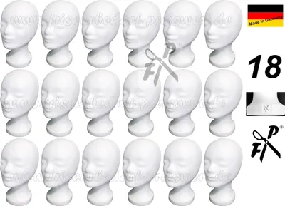 Produktbild von FP Styroporkopf Multipack Standard weiss - Markenqualität ! (18 Stck.) mit Loch im Boden
