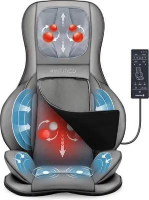 Produktbild von Shiatsu Massagekussen mit Kneurollen - Vibration und Luftkompressiemassage - Wärmefunktion - Nacken Schultern Rücken Bein Massagematratze