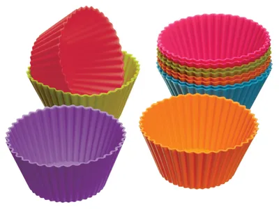 Cupcake-Förmchen, 12 Stück, 7 cm, Silikon, mehrfarbig