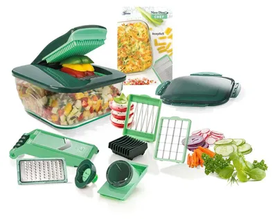 Image de Genius Nicer Dicer Chef (15 pièces) Coupe-fruits & légumes Coupe-tout Coupe-juliette Multi-coupe ; A27060